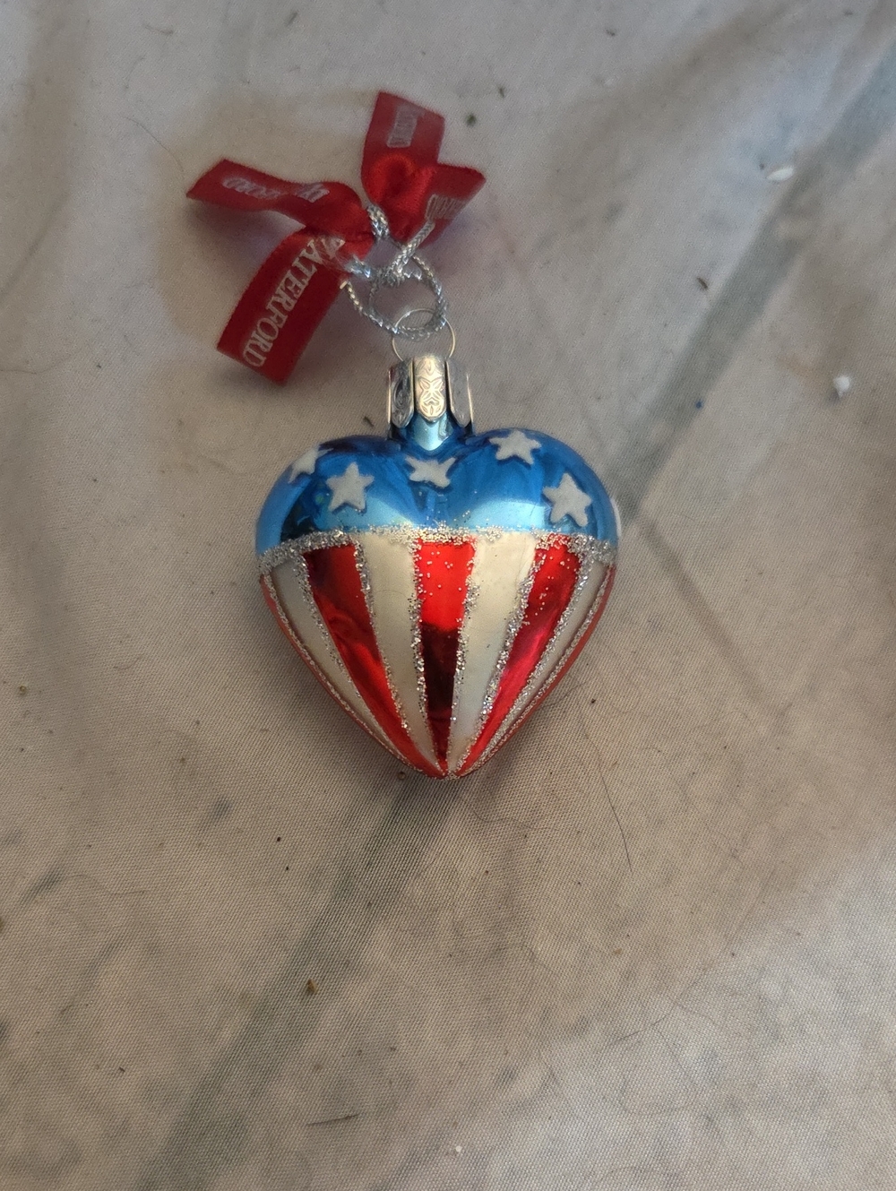 Waterford  Patriotic Heart Ornament Rare